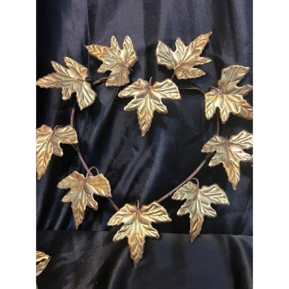 Vintage 3pc set Homco Brass Leaf Decor - Picture 4 of 9